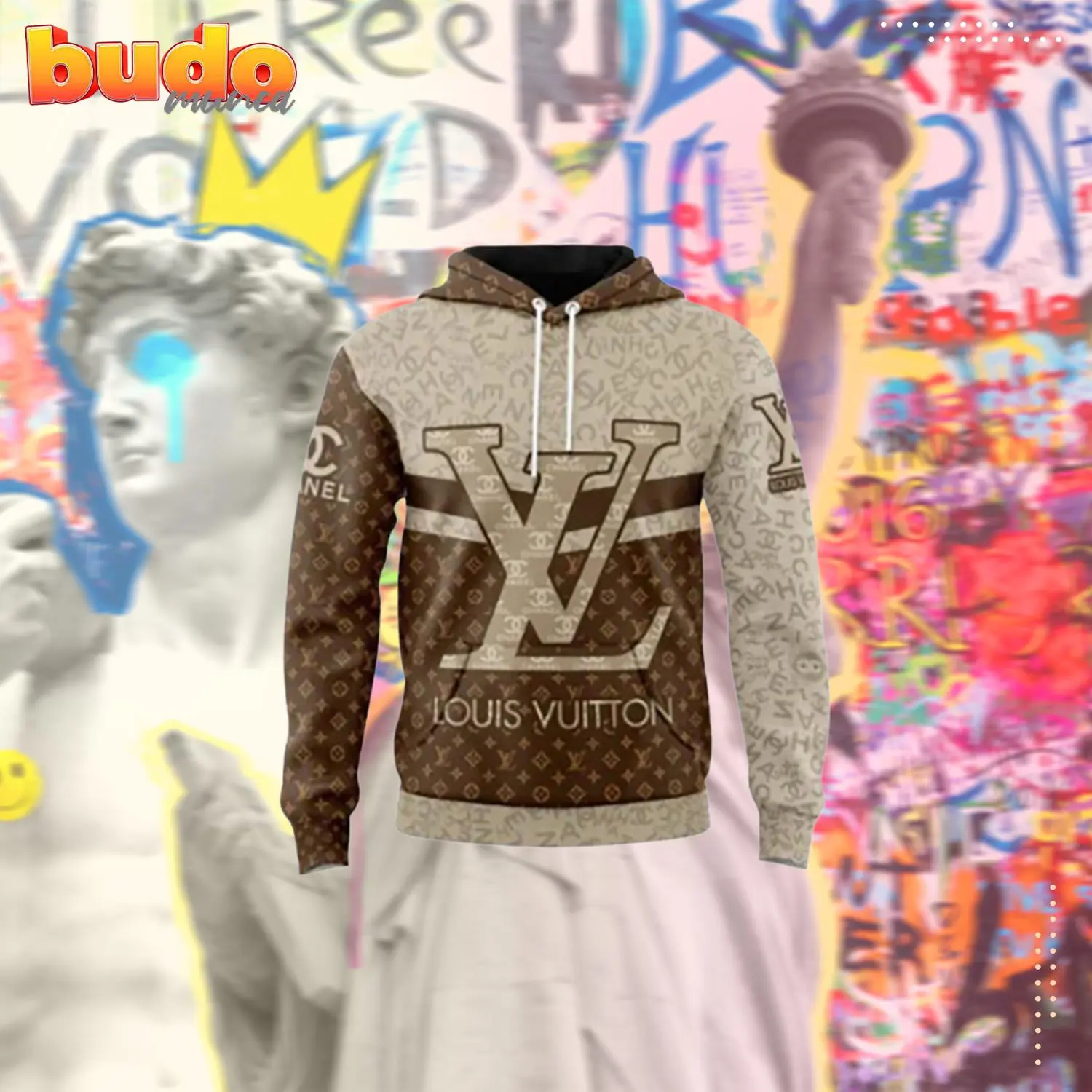 Louis vuitton chanel brown beige unisex hoodie outfit for men women luxury brand clothing special gift - hot new